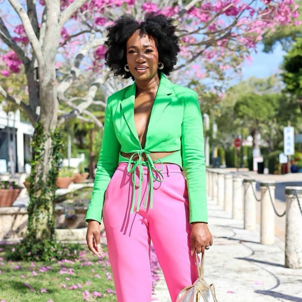 The Drop Classic Green Cropped Blazer by Kass Styles